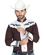 Camisa Charra Café Con Blanco El General 40793