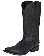 Botas Vaqueras Imitación Avestruz 40848 Color Negro