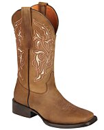 Bota Rodeo Texas Para Mujer Suela Cuero Color Tabaco