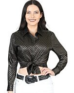 Blusa Manga Larga De Moda Color Negro-Oro 