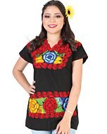Blusa Bordada Artesanal Zinacantan 602302 Negra