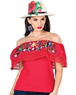 Blusa México Artesanal 603052 Roja Campesina
