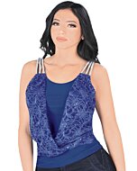 Blusa Azul Rey Con Tirantes Plateados Lamasini 5767