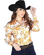 Camisa Vaquera De Mujer Color Off White-Oro 44062
