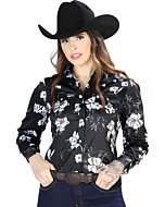 Camisa Vaquera De Mujer 44110 Color Negro-Blanco