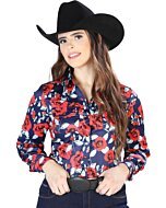 Camisa Vaquera De Mujer Ladrillo-Rosas 44112