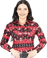 Camisa Vaquera De Mujer Snap Bottom Roja 44408