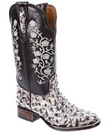 Bota De Mujer Piel Grabado Avestruz Blanco Rústico WD 11-502