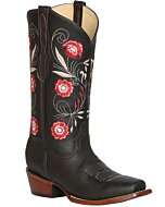 Bota De Mujer Rodeo El General 42982 Color Choco con bordado floral en el tubo