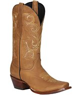 Botas Vaqueras De Mujer El General 40660 Tan con costuras decorativas doradas