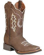 Botas Rodeo Bordado Herradura Piel Nobuck Color Camel 51116