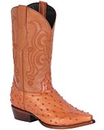 Botas Vaqueras Puntal Imitación Avestruz Color Cognac