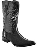 Botas Vaqueras Exóticas Mantarraya Reyna Negras WD11-065