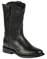 Botas Montero RP-FL-1 para hombre en piel negra con punta ovalada y suela de cuero, hechas en México