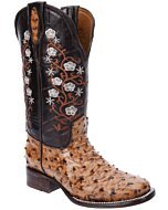 Bota Vaquera De Mujer Grabado Avestruz Rustico WD 11-499
