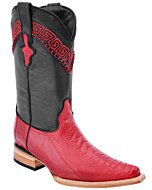 Bota Vaquera Roja Piel Pata De Avestruz WD 11-052