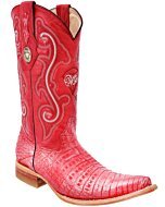 Botas Vaqueras Coco Belly Glaseada 3X WD 11-062 Color Rojo-Plata