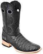 Botas Rodeo Piel Coco Belly Punta Cuadrada Color Negro WD 11-256