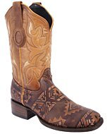 Botas Rodeo Piel Napa Color Café-Oro WD 11-340