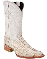 Botas Vaqueras Piel Grabada Caimán Cola Color Hueso WD 11-125