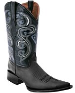 Botas Vaqueras Negras De Hombre Piel Crazy 3X WD 11-134