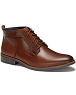 Botín Elegante Café De Piel Para Hombre De Agujetas