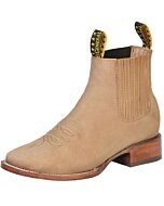 Botines Rodeo Nobuck Suela De Cuero Color Arena El General 126191