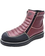 Botines De Trabajo Cremalleras Al Frente, Suela Mil Rayas, Color Vino WD 11-446