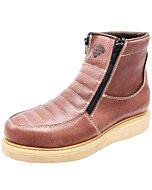 Botines De Trabajo Con Cremalleras, Suela Mil Rayas Color Café WD 11-447