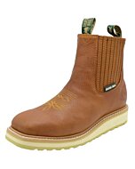 Botines De Trabajo Con Resortes Laterales SB3073 Color Tan