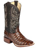 Vista lateral de Botas Vaqueras para Hombre Caiman Belly Print, Punta Bulldog