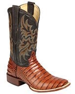 Botas Vaqueras para Hombre en Caiman Belly Print Cognac con Punta Bulldog
