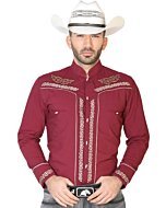 Camisa Charra El Señor De Los Cielos 42875 Color Vino