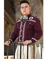 Camisa Charra Color Vino Herraduras En Hombros WD 11-813