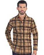 Camisa Beige A Cuadros Modern Fit Lam 0119