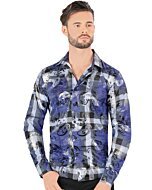 Camisa Multicolor De Moda Montero 0801 Azul