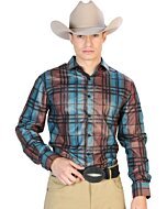 Camisa Fina El Señor De Los Cielos 43780 Color Naranja-Azul