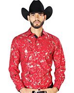 Camisa Fina El Señor De Los Cielos 43877 Color Vino