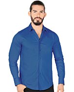 Camisa Clásica Color Azul Rey Liso Lamasini 1436