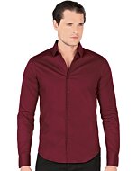Camisa Clásica Solida Lamasini Color Vino