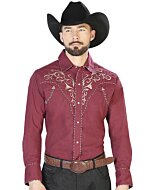 Camisa Vaquera El Señor De Los Cielos 42888 Burgundy