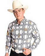 Camisa Vaquera Grecas Blanco-Negro WD 11-895