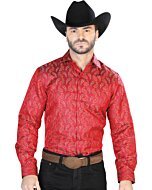Camisa Fina Jacquard Centenario 43741 Color Rojo