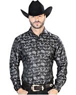 Camisa Jacquard Negra Centenario 43758