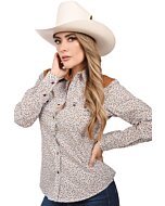 Blusa Vaquera Floreada Café WD 11-540