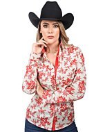 Camisa Vaquera De Mujer Flores Rojas WD 11-547