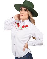 Blusa Vaquera Bordada Blanca WD 11-548