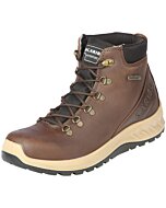 Caribu 44365 men's lace-up work shoes in brown crazy leather with a durable rubber/phylon outsole.