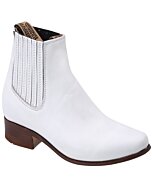 Botín Charro Para Niño Piel Napa Color Blanco WD 11-758