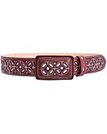 Cinto Vaquero Navajeado Color Vino WD 11-1537